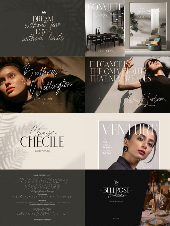 Hallie Thompson Elegant Font Duo