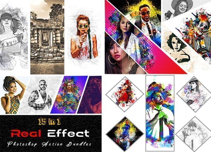 15 in 1 Real Effect Photoshop Action 15 in 1 Real Effect Action