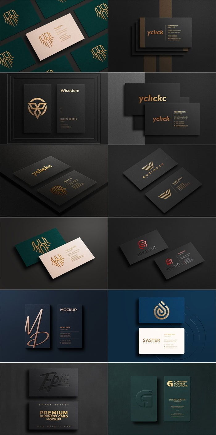 20 Gold Foil Business Card Mockup 20 Gold Foil Business Card Mockup