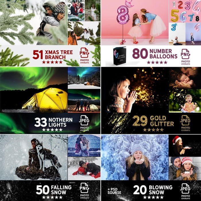 330 Christmas Photo Overlays