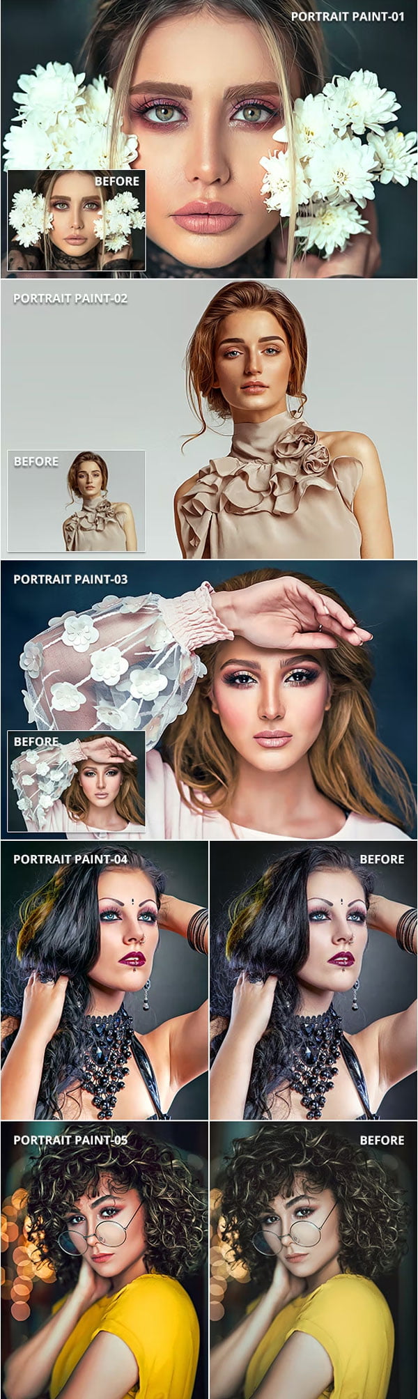 5 Portrait Paint Actions