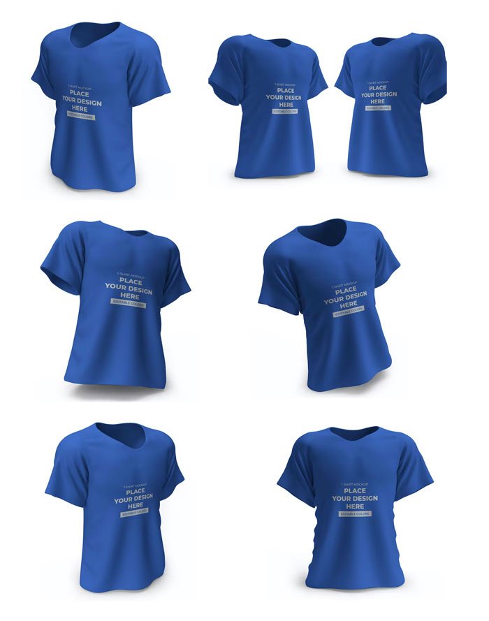 Casual T-Shirt Mockup Template Set