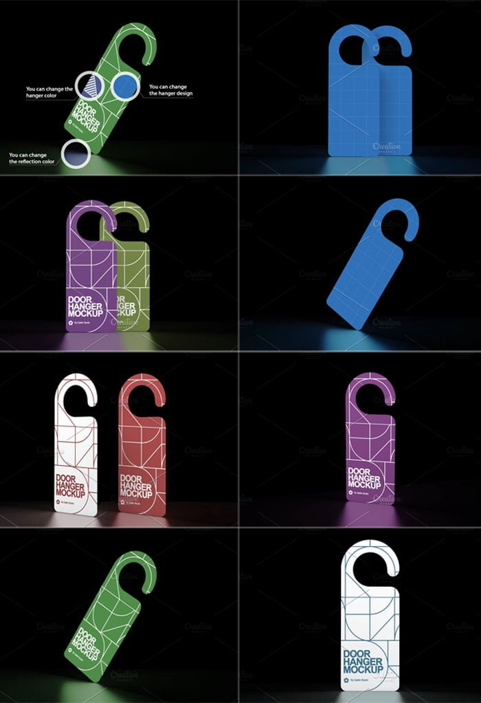 Door Hanger In Dark Mockup