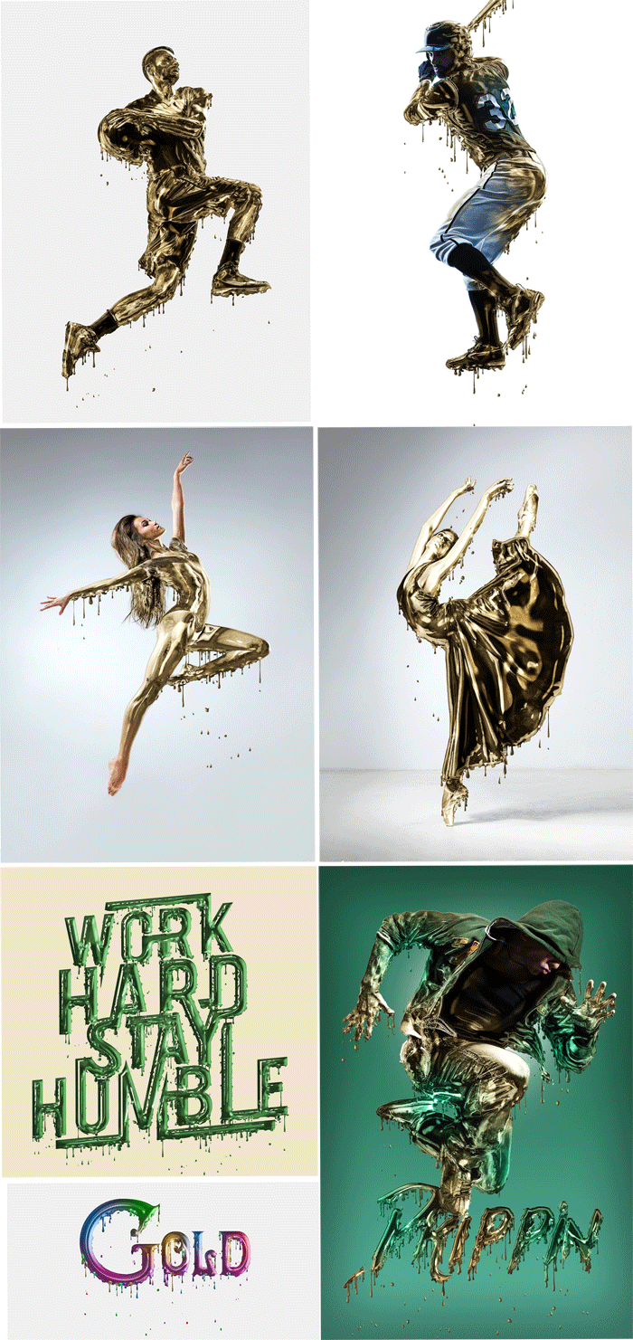 Dripping Gold Photoshop Action Dripping Gold Action