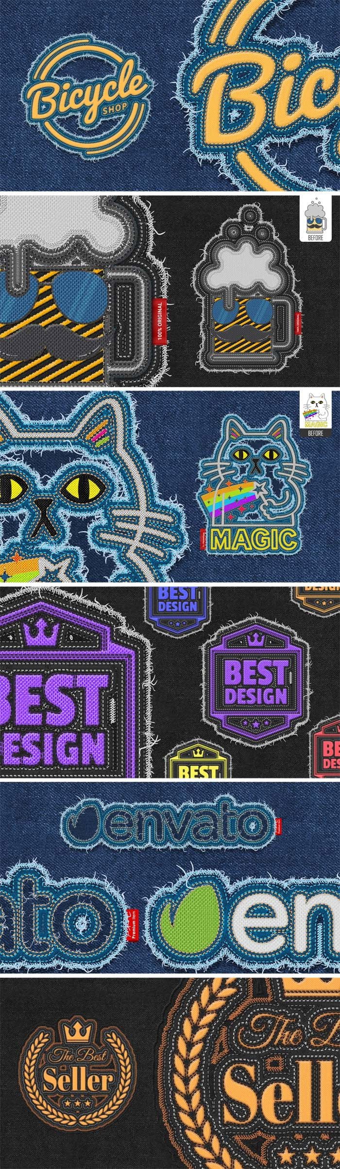 Embroidery Patch Maker Photoshop Action