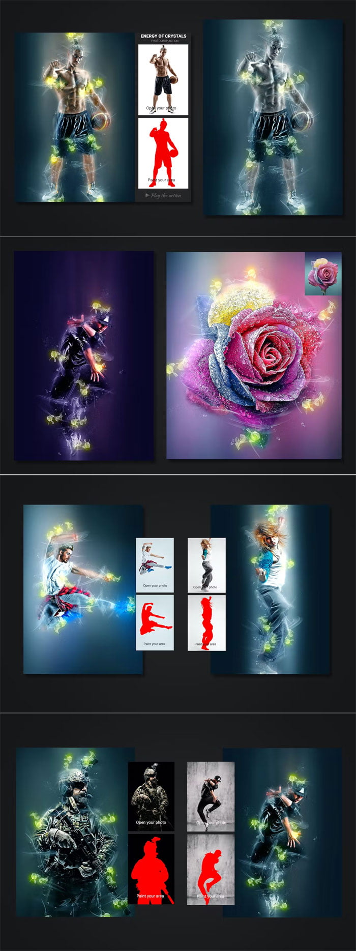 Energy of Crystals Action