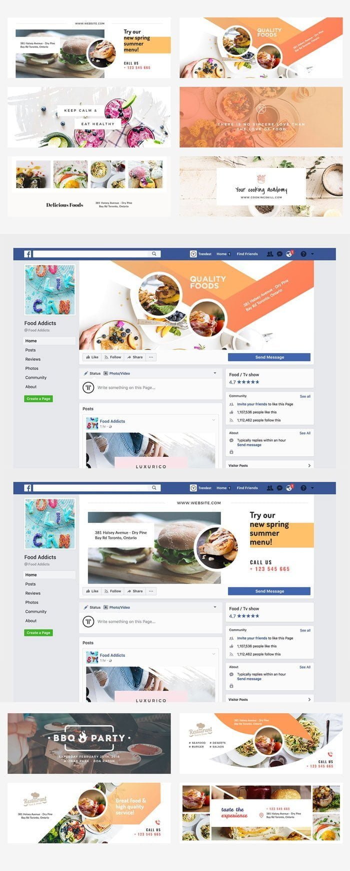 Foodie Facebook Cover Pack