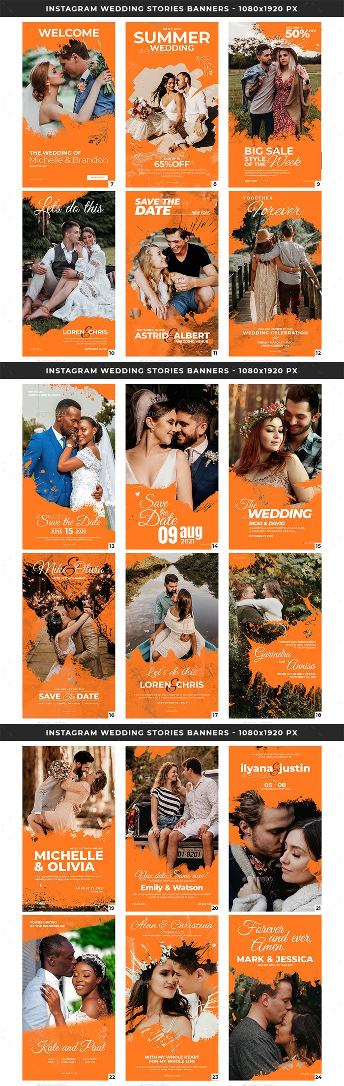 Instagram Wedding Stories Banners