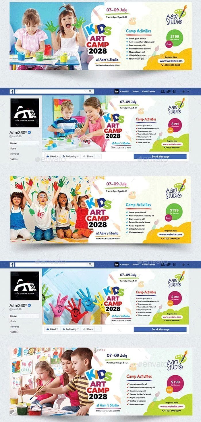 Kids Art Camp Facebook Cover Template Kids Art Camp Facebook Cover Template