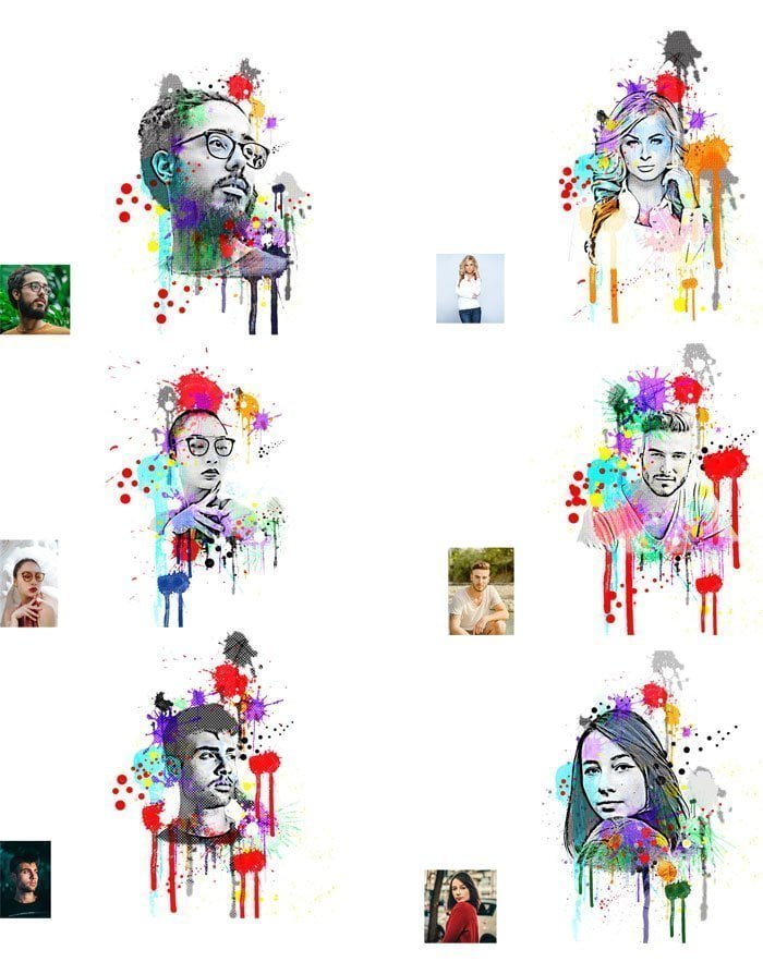 Line Watercolor Photoshop Action