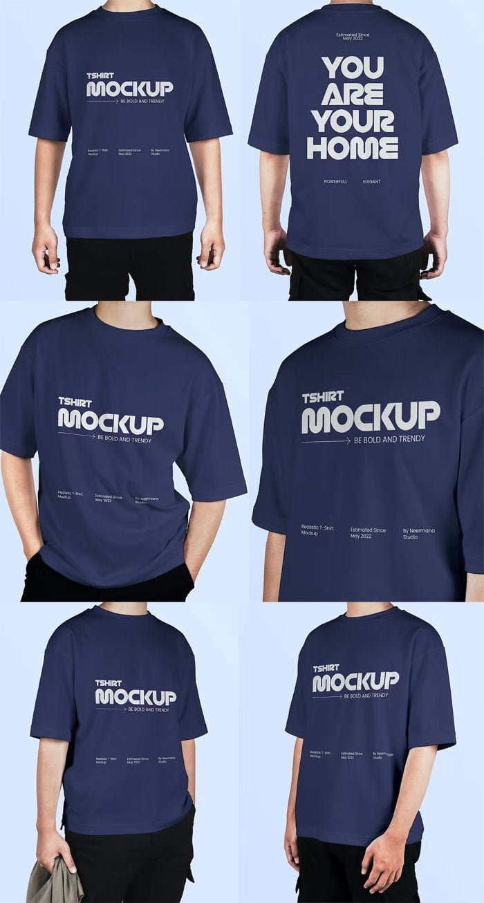 Oversized T-Shirt Mockup Pack With Mockup Oversized T-Shirt Mockup Pack