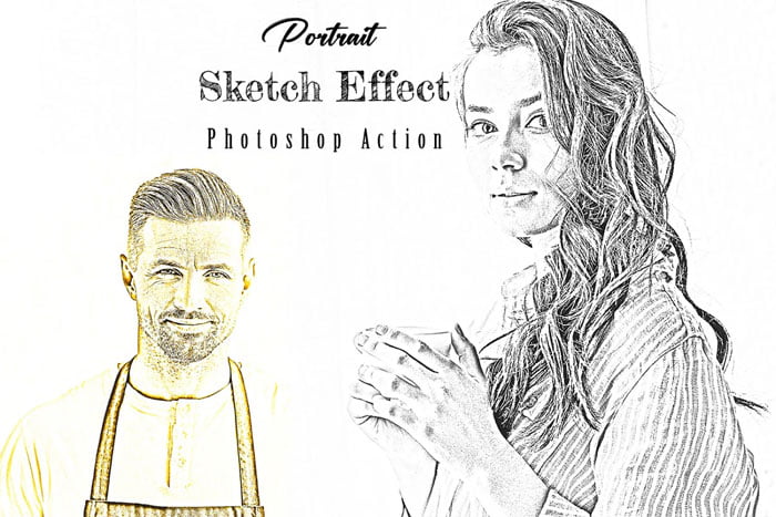Portrait Sketch Effect PS Action Portrait Sketch Effect PS Action