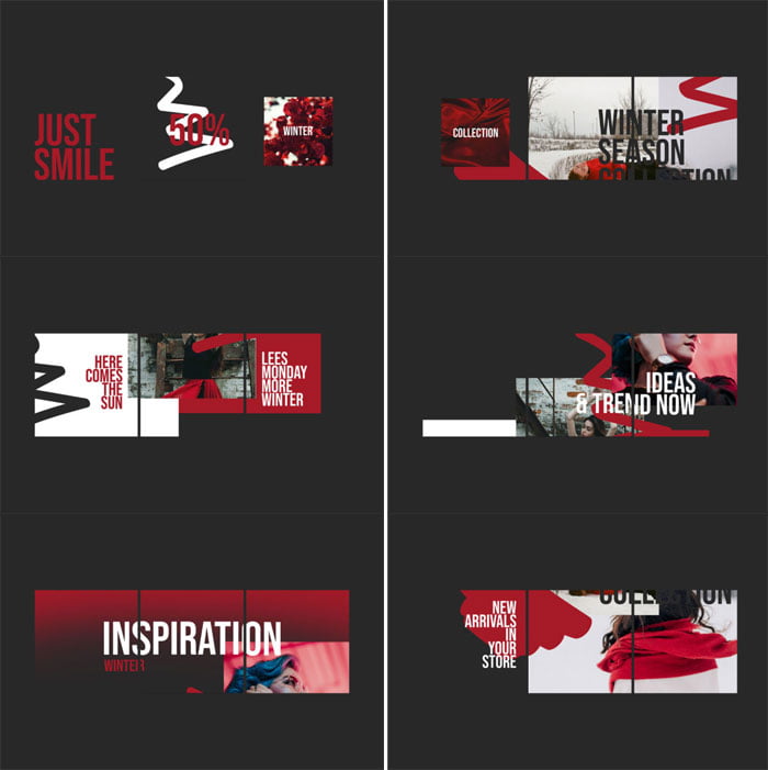 Red Shade Instagram Puzzle Templates Red Shade Instagram Puzzle Templates