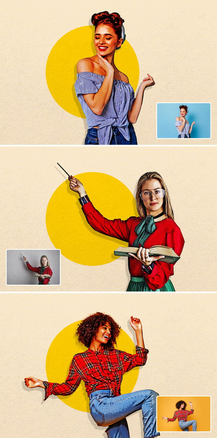 Retro Color Photo Effect Action
