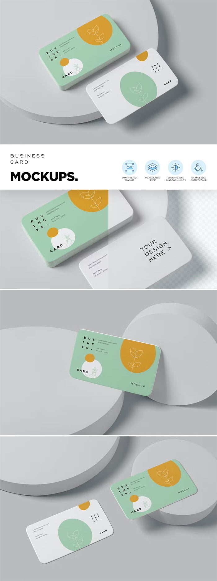 US Size Business Card Mockups