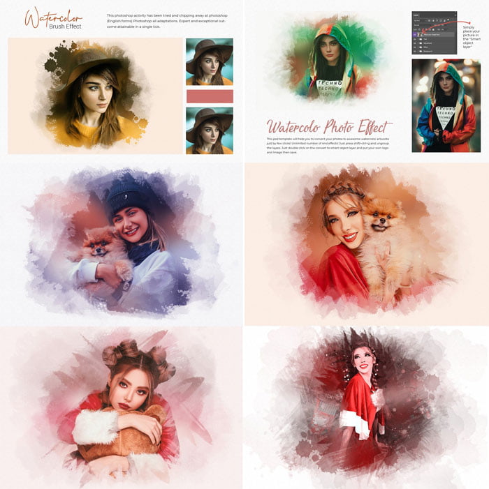 Watercolor Photo Effect Template