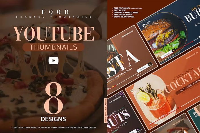 YouTube Thumbnails Food Channel