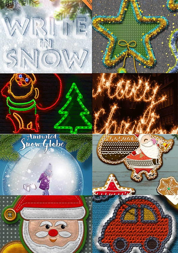 10 in 1 Christmas Photoshop Actions Bundle 10 in 1 Christmas Actions Bundle