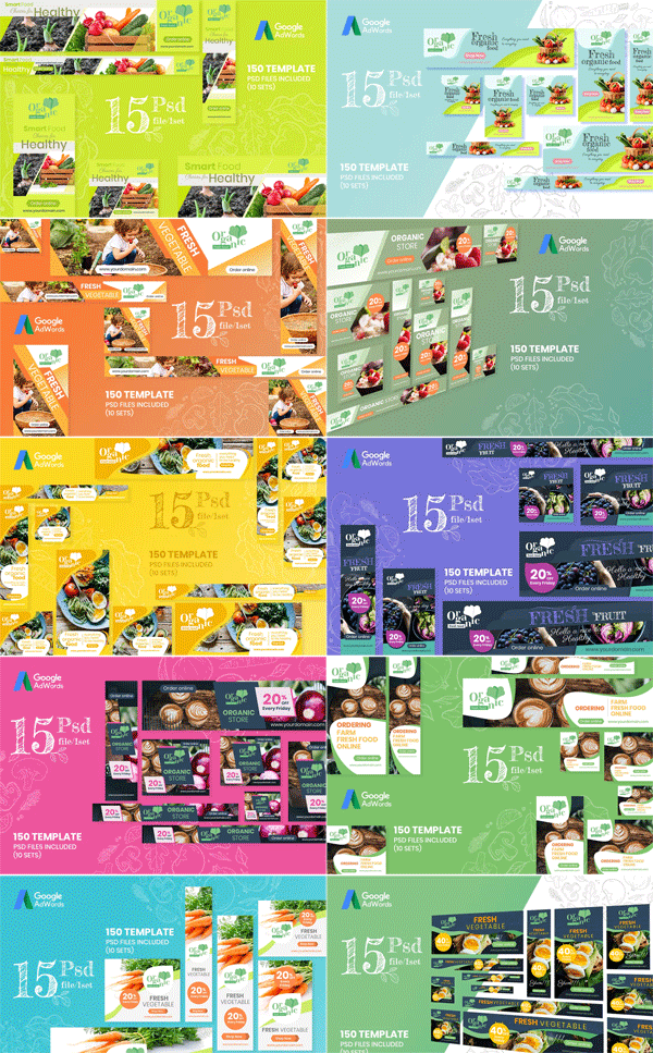 150 Web Ad Banners Organic