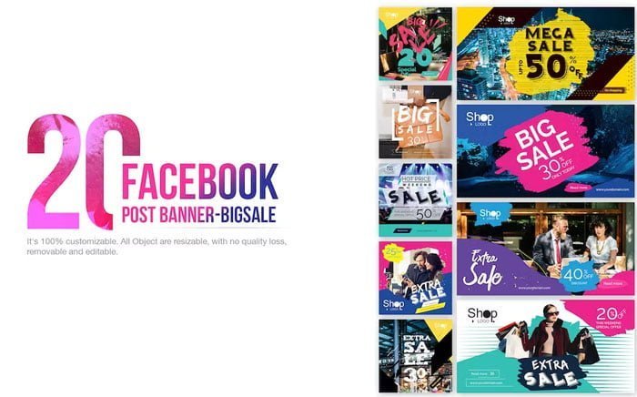20 Facebook Post Banners Big Sale