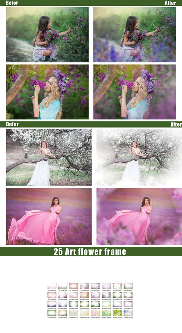 25 Art Flower Frame Photo Overlays Art Flower Frame Photo Overlays