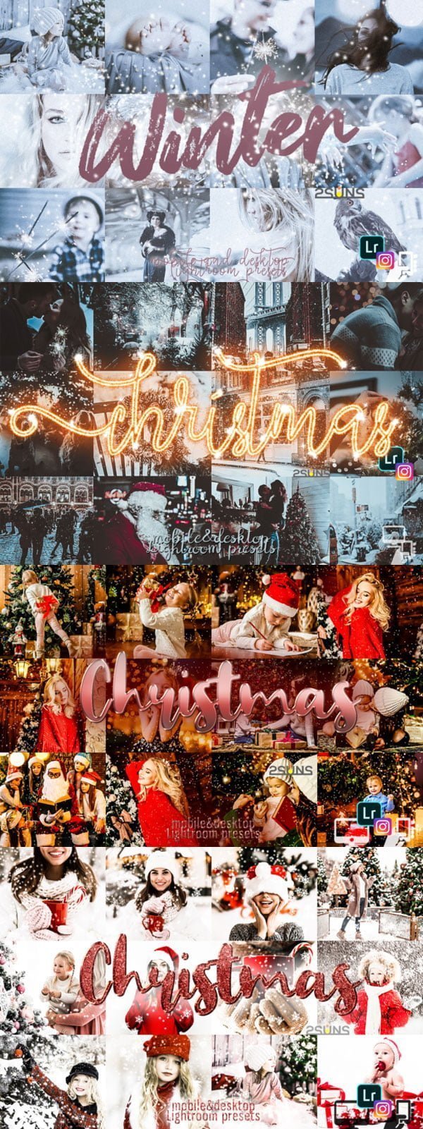 28 Lightroom Presets Christmas Bundle 28 Lightroom Presets Christmas Bundle