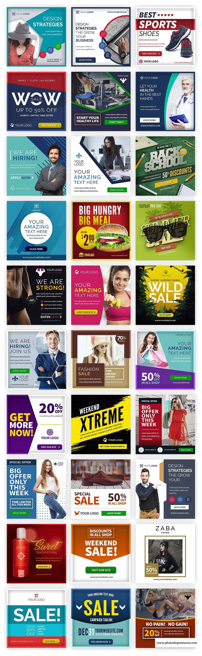 30 Multipurpose Banners PSD Template 30 Multipurpose Banners