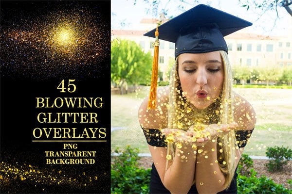 45 Blowing Glitter Overlays