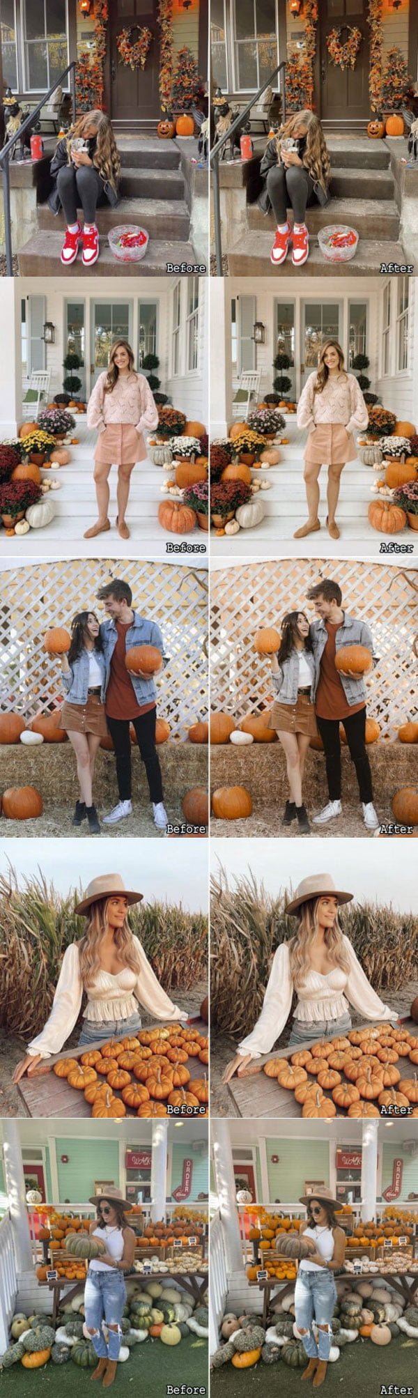 5 Pumpkin Pie Lightroom Mobile Presets