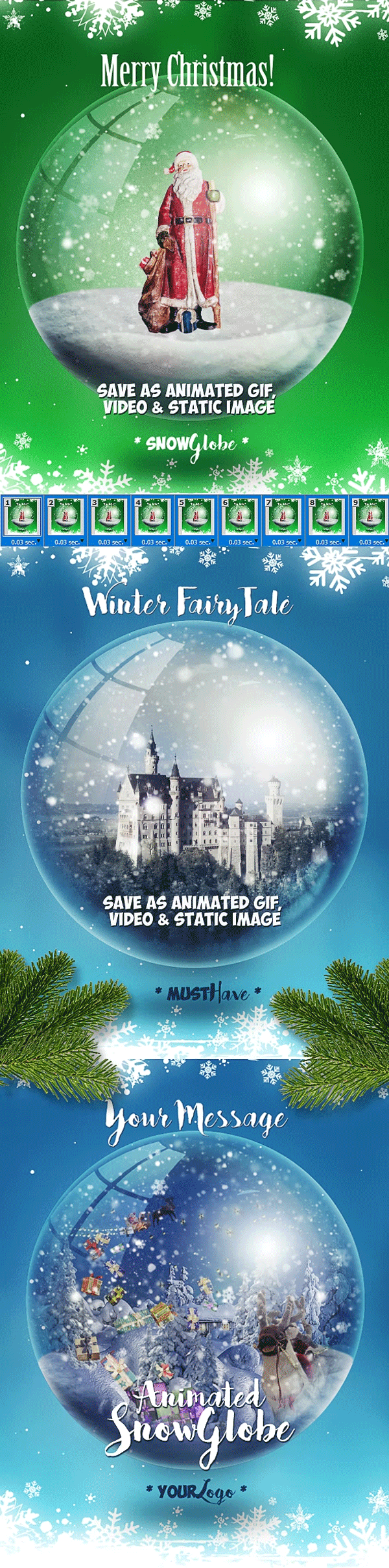 Animated Snow Globe Photoshop Action