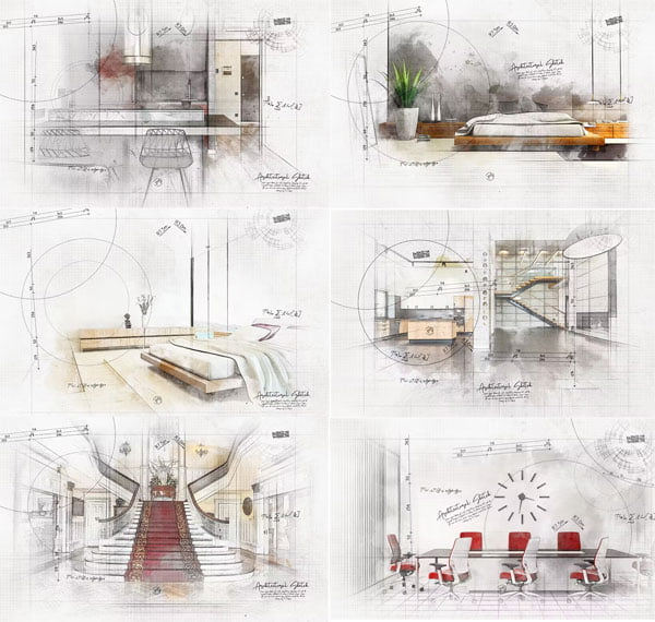 Architectural Sketch Photoshop Action