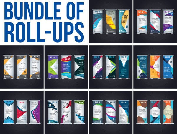 Bundle of Banners Roll-ups Vector Templates v1 Bundle of Banners Roll-ups Vector Templates v1