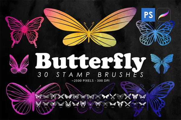 Butterfly Stamp Brushes Butterfly Stamp Brushes