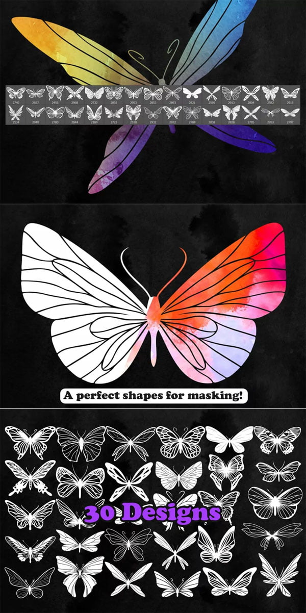 Butterfly Stamp Brushes Butterfly Stamp Brushes