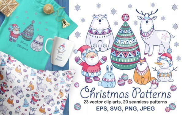 Christmas Patterns and Clip Arts