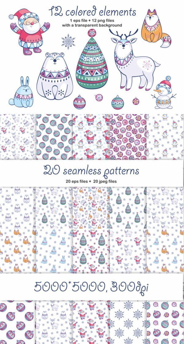 Christmas Patterns and Clip Arts