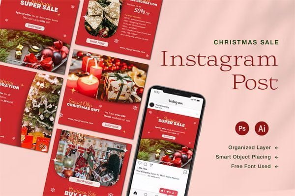 Free Christmas Sale Instagram Post