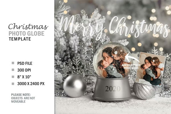 Christmas Winter Snow Globe Digital Photo Gift Christmas Winter Snow Globe Digital Photo Gift