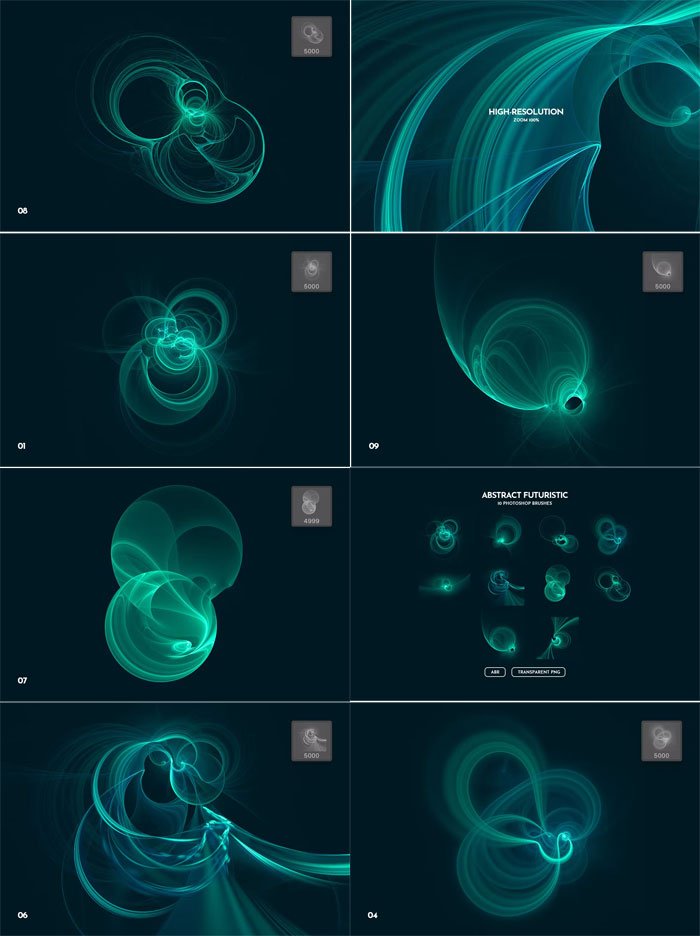 Futuristic Light Effects Photoshop Brushes