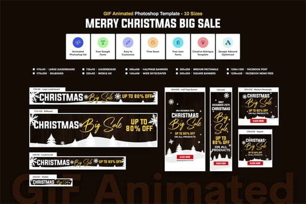 GIF Banners Merry Christmas Sale Banners Ad GIF Banners Merry Christmas Sale Banners Ad