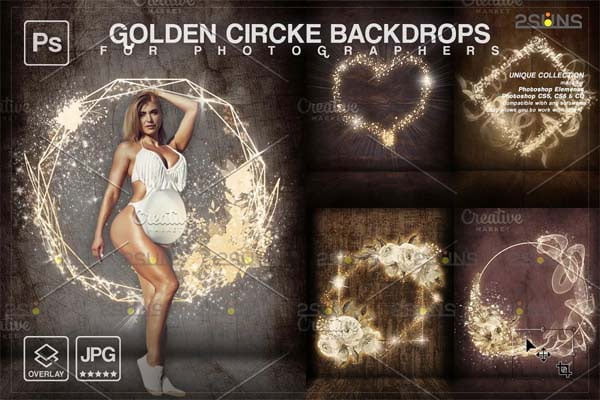Golden Lighting Circle Backdrop Ring v3