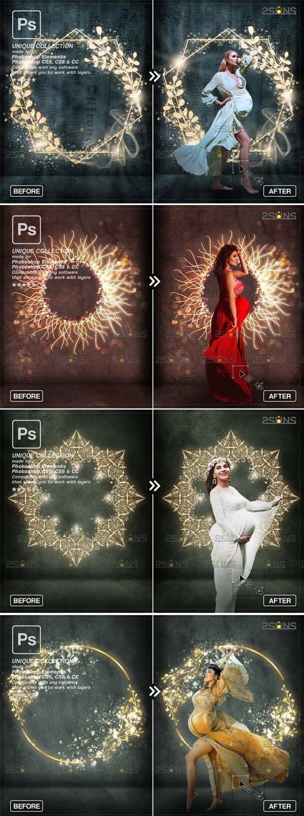 Golden Lighting Circle Backdrop v1