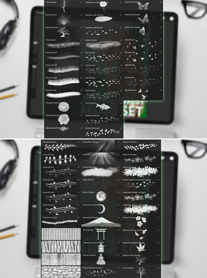 Japanese Forest Brush Set