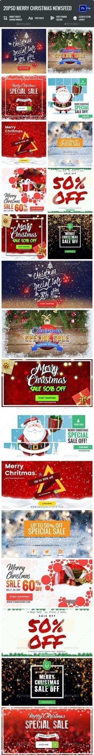 Merry Christmas NewsFeed - 20PSD