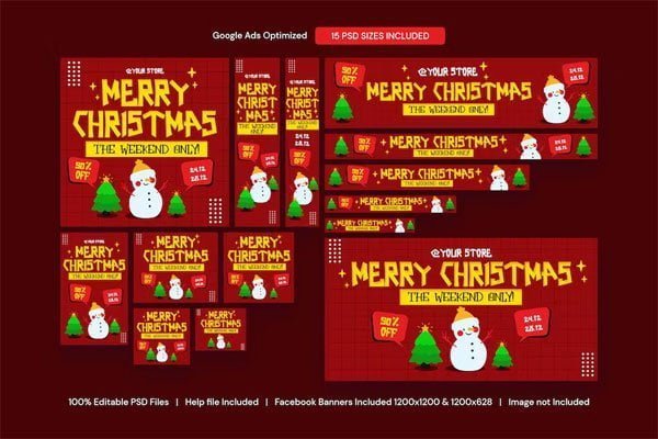 Merry Christmas Sale Banners Ad Merry Christmas Sale Banners Ad