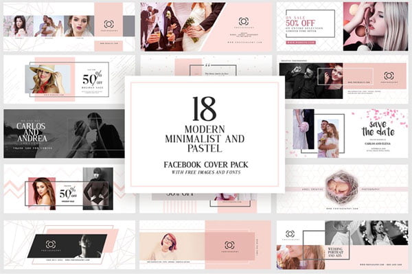Modern Pastel Facebook Cover Pack