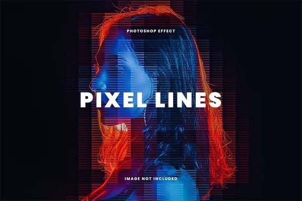 Pixel Lines Photo Effect Templates