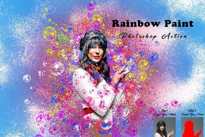 Rainbow Paint Photoshop Action Rainbow Paint Photoshop Action