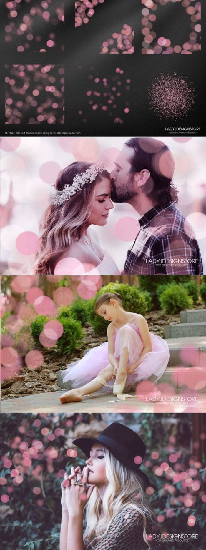 Rose Gold Bokeh Overlays Rose Gold Bokeh Overlays
