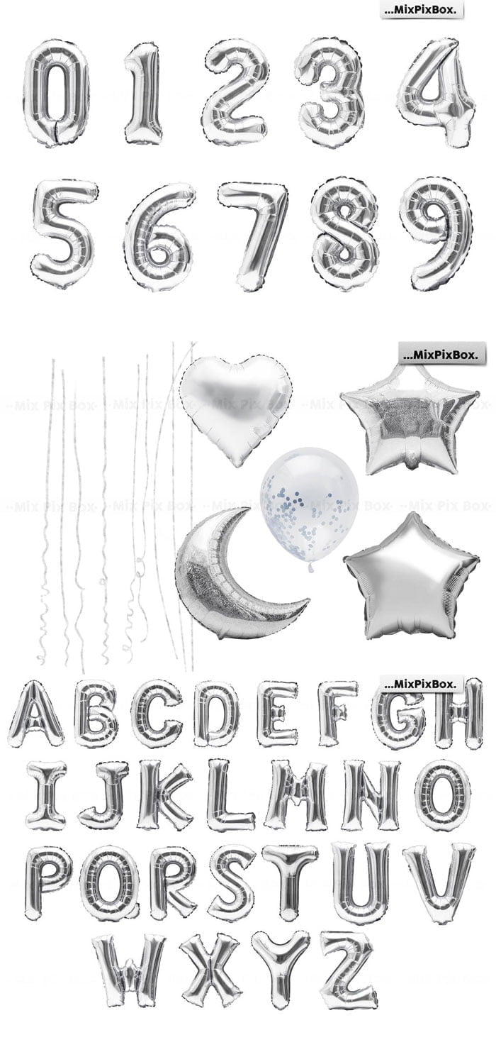 Silver Foil Balloons Photo Overlays (1) Silver Foil Balloons Photo Overlays (1)